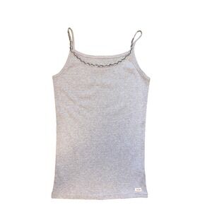 Twenty X Women Purple Metallic Striped Beaded Neck Ribbed Cami Tank Top Size S